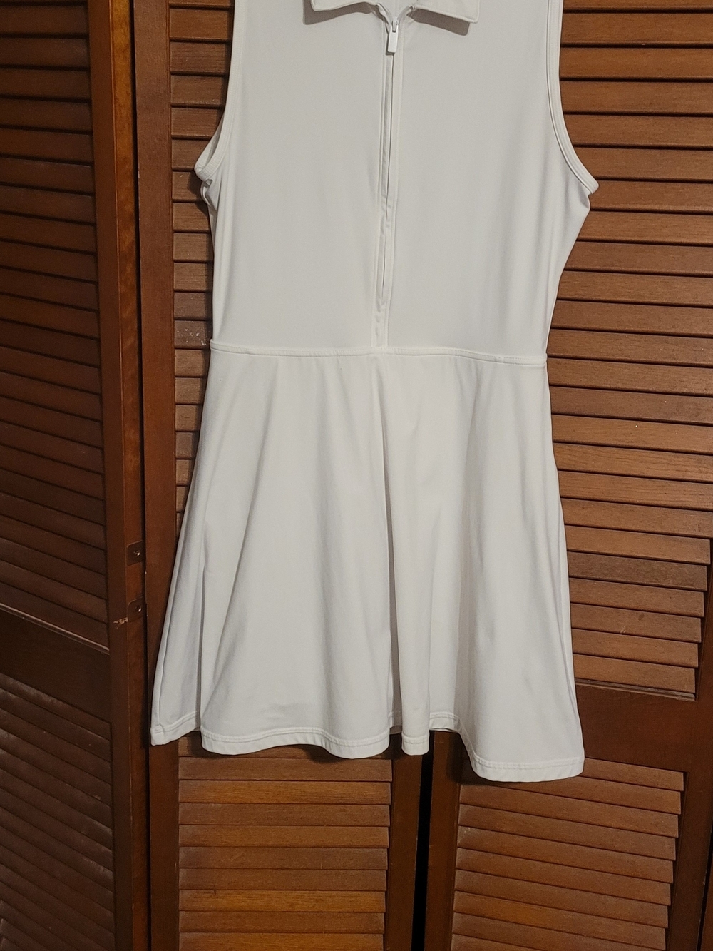 Travis Mathew White Sleeveless Zip-Front One-Piece Golf/tennis Dresa